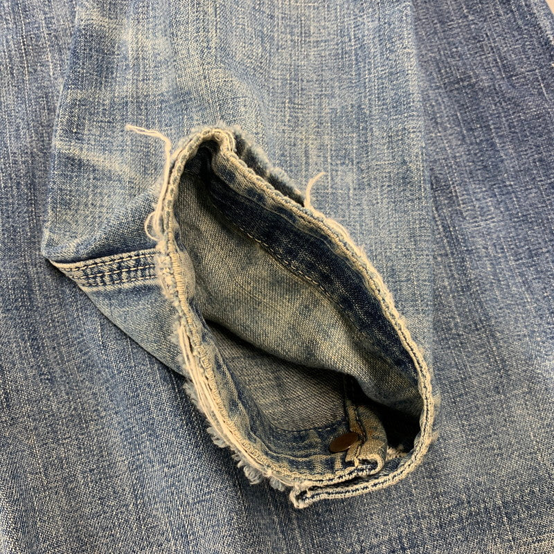 【現状渡し品】【メンズ】 VINTAGE ヴィンテージ 月桂樹ボタン 4つボタン 赤耳セルヴィッチ 40S 大戦モデル DENIM COVERALL デニム カバーオール トップス 長袖 146-260809-ya-09-izu サイズ：下記参照 カラー：インディゴ 万代Net店