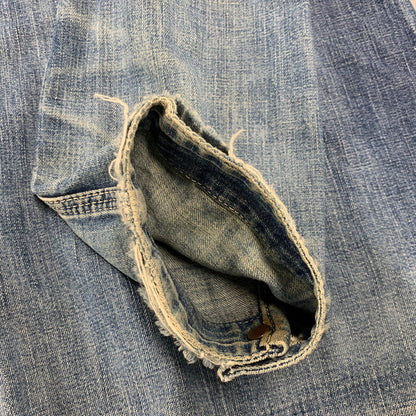 【現状渡し品】【メンズ】 VINTAGE ヴィンテージ 月桂樹ボタン 4つボタン 赤耳セルヴィッチ 40S 大戦モデル DENIM COVERALL デニム カバーオール トップス 長袖 146-260809-ya-09-izu サイズ：下記参照 カラー：インディゴ 万代Net店