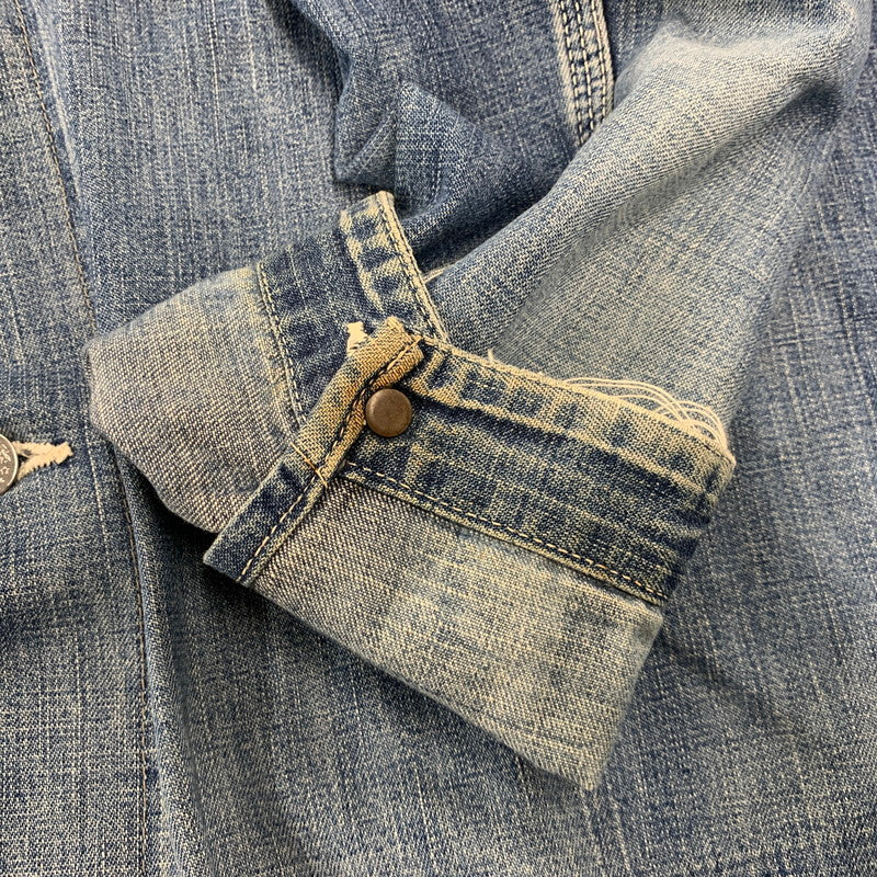 【現状渡し品】【メンズ】 VINTAGE ヴィンテージ 月桂樹ボタン 4つボタン 赤耳セルヴィッチ 40S 大戦モデル DENIM COVERALL デニム カバーオール トップス 長袖 146-260809-ya-09-izu サイズ：下記参照 カラー：インディゴ 万代Net店