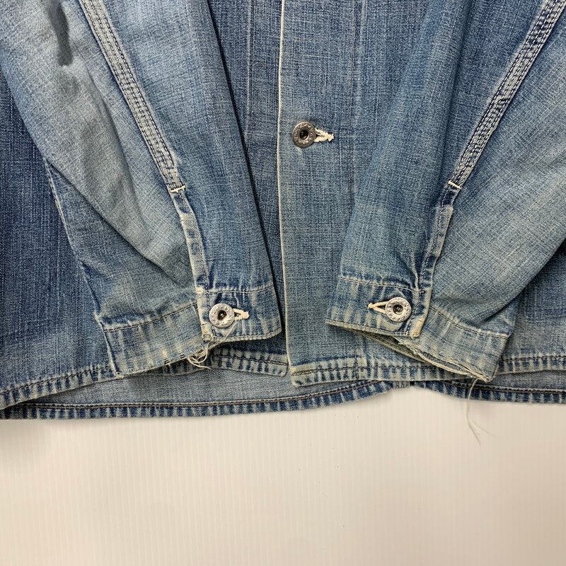 【現状渡し品】【メンズ】 VINTAGE ヴィンテージ 月桂樹ボタン 4つボタン 赤耳セルヴィッチ 40S 大戦モデル DENIM COVERALL デニム カバーオール トップス 長袖 146-260809-ya-09-izu サイズ：下記参照 カラー：インディゴ 万代Net店