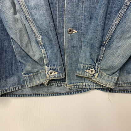 【現状渡し品】【メンズ】 VINTAGE ヴィンテージ 月桂樹ボタン 4つボタン 赤耳セルヴィッチ 40S 大戦モデル DENIM COVERALL デニム カバーオール トップス 長袖 146-260809-ya-09-izu サイズ：下記参照 カラー：インディゴ 万代Net店