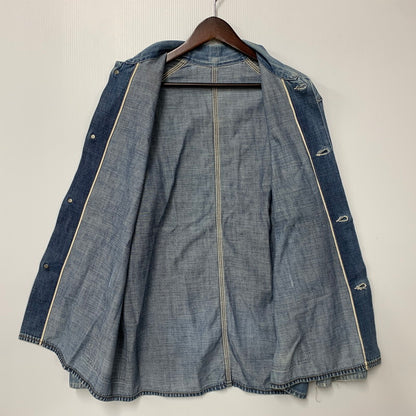 【現状渡し品】【メンズ】 VINTAGE ヴィンテージ 月桂樹ボタン 4つボタン 赤耳セルヴィッチ 40S 大戦モデル DENIM COVERALL デニム カバーオール トップス 長袖 146-260809-ya-09-izu サイズ：下記参照 カラー：インディゴ 万代Net店