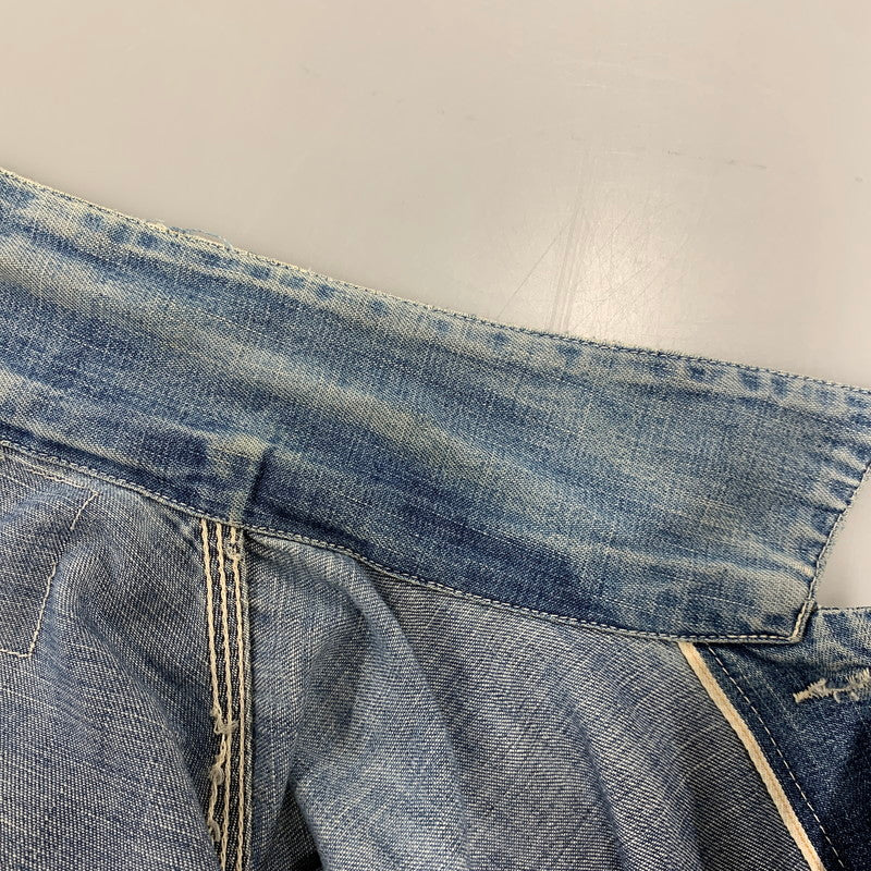 【現状渡し品】【メンズ】 VINTAGE ヴィンテージ 月桂樹ボタン 4つボタン 赤耳セルヴィッチ 40S 大戦モデル DENIM COVERALL デニム カバーオール トップス 長袖 146-260809-ya-09-izu サイズ：下記参照 カラー：インディゴ 万代Net店
