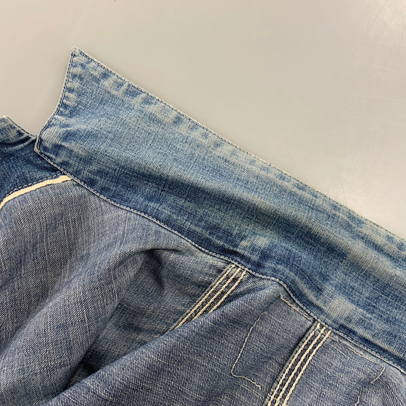 【現状渡し品】【メンズ】 VINTAGE ヴィンテージ 月桂樹ボタン 4つボタン 赤耳セルヴィッチ 40S 大戦モデル DENIM COVERALL デニム カバーオール トップス 長袖 146-260809-ya-09-izu サイズ：下記参照 カラー：インディゴ 万代Net店