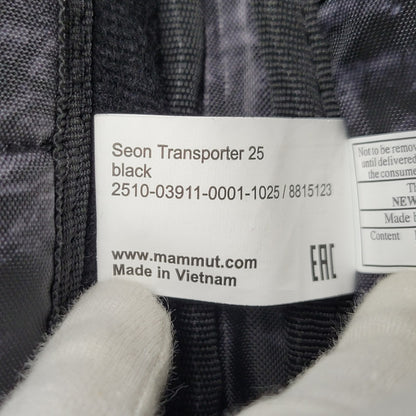 【中古品】【メンズ/レディース】 Mammut マムート SEON TRANSPORTER 25 2510-03911 セオン トランスポーター 25 リュック バッグ カバン 鞄 188-260809-as-07-izu カラー：ブラック 万代Net店