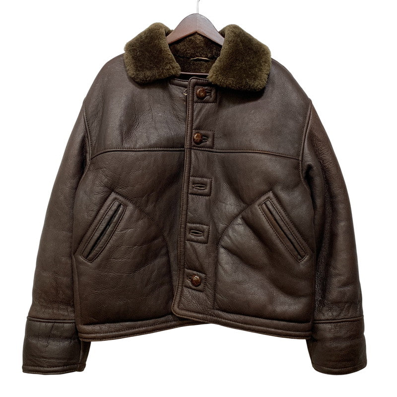 【現状渡し品】【メンズ】 MOON LUNCH PARIS ムーン ランチ パリ MOUTON JACKET ムートン ジャケット アウター 146-260818-ya-01-izu サイズ：M カラー：ブラウン 万代Net店