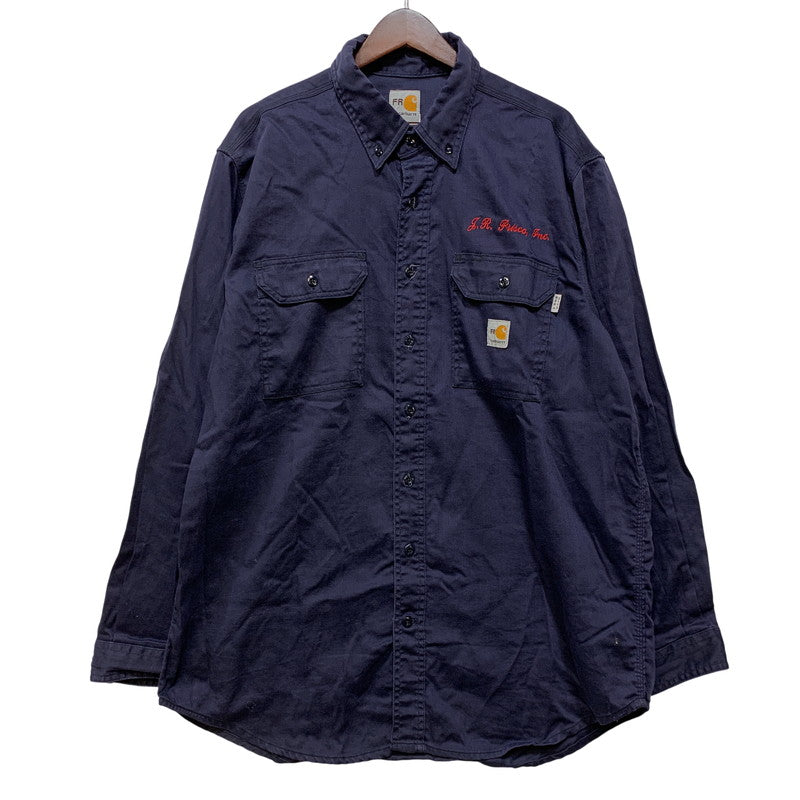 【中古品】【メンズ】 CARHARTT FR カーハート エフアール FRS003-DNY L S WORK SHIRT ロングスリーブ ワーク シャツ トップス 長袖 146-260818-ya-06-izu サイズ：XL カラー：ネイビー 万代Net店