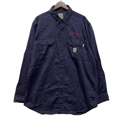 【中古品】【メンズ】 CARHARTT FR カーハート エフアール FRS003-DNY L S WORK SHIRT ロングスリーブ ワーク シャツ トップス 長袖 146-260818-ya-06-izu サイズ：XL カラー：ネイビー 万代Net店