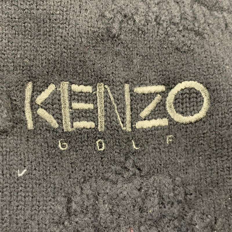 【中古品】【メンズ】 KENZO GOLF ケンゾーゴルフ 535-P-8272 NORDIC KNIT SHIRT ノルディック ニット シャツ トップス 長袖 146-260818-ya-04-izu サイズ：4 カラー：ブラック 万代Net店
