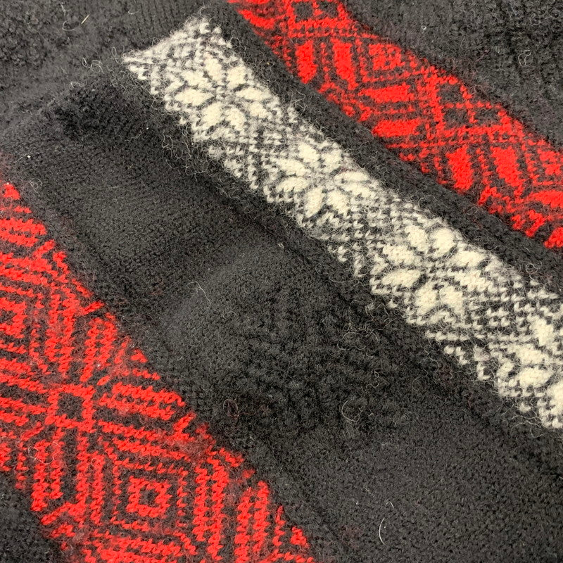 【中古品】【メンズ】 KENZO GOLF ケンゾーゴルフ 535-P-8272 NORDIC KNIT SHIRT ノルディック ニット シャツ トップス 長袖 146-260818-ya-04-izu サイズ：4 カラー：ブラック 万代Net店