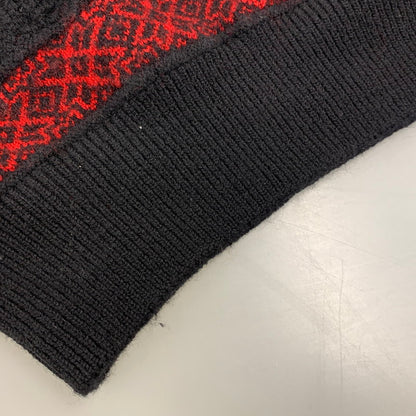 【中古品】【メンズ】 KENZO GOLF ケンゾーゴルフ 535-P-8272 NORDIC KNIT SHIRT ノルディック ニット シャツ トップス 長袖 146-260818-ya-04-izu サイズ：4 カラー：ブラック 万代Net店