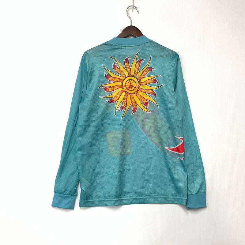 【中古品】【メンズ】 ADIDAS アディダス × SEAN WOTHERSPOON ショーン・ウォザースプーン × HOT WHEELS ホットウィール HT6581 MESH L S TEE メッシュ ロングスリーブ Tシャツ トップス 長袖 142-260810-ya-02-izu サイズ：L カラー：ターコイズブルー 万代Net店