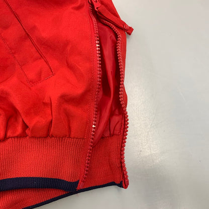 【中古品】【メンズ】 MOBIL1 モービルワン 香港製 HALF ZIP NYLON JACKET ハーフ ジップ ナイロン ジャケット アウター 146-260818-ya-08-izu サイズ：L カラー：レッド 万代Net店