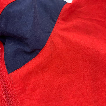 【中古品】【メンズ】 MOBIL1 モービルワン 香港製 HALF ZIP NYLON JACKET ハーフ ジップ ナイロン ジャケット アウター 146-260818-ya-08-izu サイズ：L カラー：レッド 万代Net店
