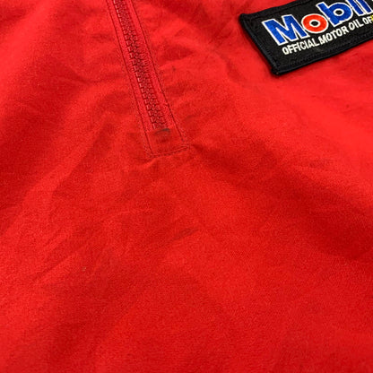 【中古品】【メンズ】 MOBIL1 モービルワン 香港製 HALF ZIP NYLON JACKET ハーフ ジップ ナイロン ジャケット アウター 146-260818-ya-08-izu サイズ：L カラー：レッド 万代Net店