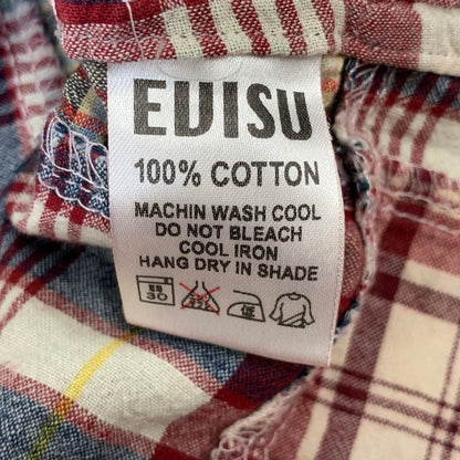 【中古品】【メンズ】 YAMANE ヤマネ EVISU CHECK PATCHWORK PULLOVER SS BD SHIRT エヴィス チェック パッチワーク プルオーバー ショートスリーブ ボタンダウン シャツ 半袖 145-260820-yn-04-izu サイズ：40 カラー：マルチ 万代Net店