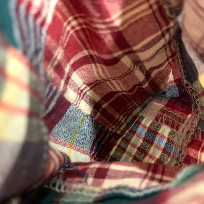 【中古品】【メンズ】 YAMANE ヤマネ EVISU CHECK PATCHWORK PULLOVER SS BD SHIRT エヴィス チェック パッチワーク プルオーバー ショートスリーブ ボタンダウン シャツ 半袖 145-260820-yn-04-izu サイズ：40 カラー：マルチ 万代Net店