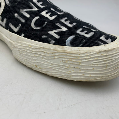 【中古品】【メンズ】 CELINE セリーヌ 346932355C ELLIOT LOGO PRINT CANVAS SLIP-ON エリオット ロゴ プリント キャンバス スリッポン シューズ 靴 183-260810-cs-04-izu サイズ：43 カラー：ブラック 万代Net店