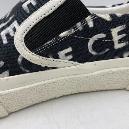 【中古品】【メンズ】 CELINE セリーヌ 346932355C ELLIOT LOGO PRINT CANVAS SLIP-ON エリオット ロゴ プリント キャンバス スリッポン シューズ 靴 183-260810-cs-04-izu サイズ：43 カラー：ブラック 万代Net店