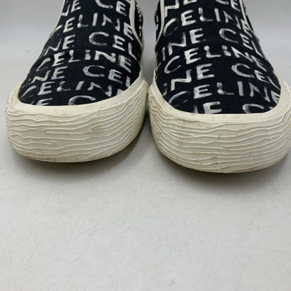 【中古品】【メンズ】 CELINE セリーヌ 346932355C ELLIOT LOGO PRINT CANVAS SLIP-ON エリオット ロゴ プリント キャンバス スリッポン シューズ 靴 183-260810-cs-04-izu サイズ：43 カラー：ブラック 万代Net店