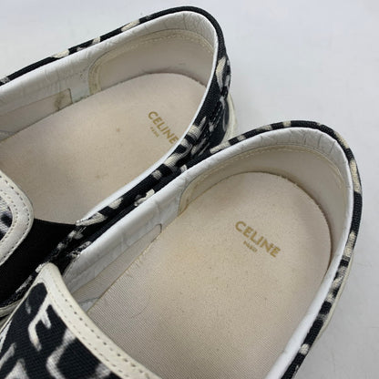 【中古品】【メンズ】 CELINE セリーヌ 346932355C ELLIOT LOGO PRINT CANVAS SLIP-ON エリオット ロゴ プリント キャンバス スリッポン シューズ 靴 183-260810-cs-04-izu サイズ：43 カラー：ブラック 万代Net店