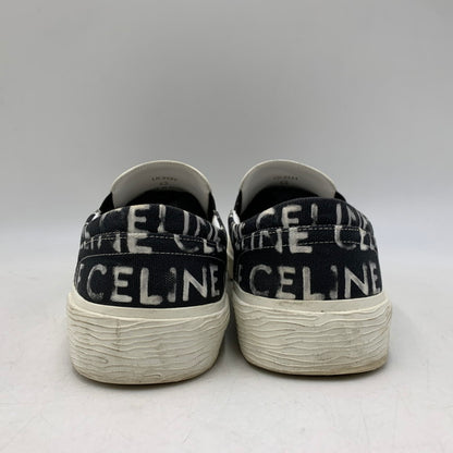 【中古品】【メンズ】 CELINE セリーヌ 346932355C ELLIOT LOGO PRINT CANVAS SLIP-ON エリオット ロゴ プリント キャンバス スリッポン シューズ 靴 183-260810-cs-04-izu サイズ：43 カラー：ブラック 万代Net店