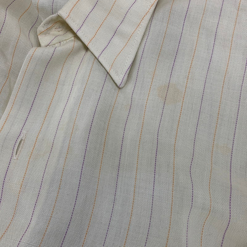 【中古品】【メンズ】 VINTAGE ヴィンテージ 70’S PERMANENT PRESS STRIPE L S SHIRT パーマネント プレス ストライプ ロングスリーブ シャツ 長袖 トップス 146-260820-yn-03-izu サイズ：41 カラー：イエロー 万代Net店