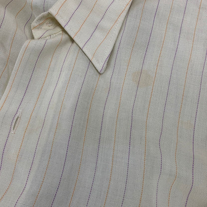 【中古品】【メンズ】 VINTAGE ヴィンテージ 70’S PERMANENT PRESS STRIPE L S SHIRT パーマネント プレス ストライプ ロングスリーブ シャツ 長袖 トップス 146-260820-yn-03-izu サイズ：41 カラー：イエロー 万代Net店