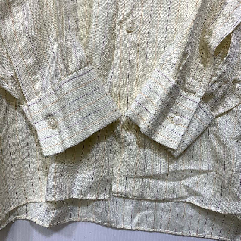 【中古品】【メンズ】 VINTAGE ヴィンテージ 70’S PERMANENT PRESS STRIPE L S SHIRT パーマネント プレス ストライプ ロングスリーブ シャツ 長袖 トップス 146-260820-yn-03-izu サイズ：41 カラー：イエロー 万代Net店