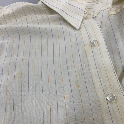 【中古品】【メンズ】 VINTAGE ヴィンテージ 70’S PERMANENT PRESS STRIPE L S SHIRT パーマネント プレス ストライプ ロングスリーブ シャツ 長袖 トップス 146-260820-yn-03-izu サイズ：41 カラー：イエロー 万代Net店