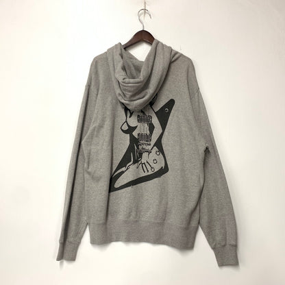 【中古品】【メンズ】 HYSTERIC GLAMOUR ヒステリックグラマー 02203CF11 GUITAR GIRL HOODIE ギター ガール フーディー トップス 長袖 140-260810-ya-08-izu サイズ：XL カラー：グレー 万代Net店