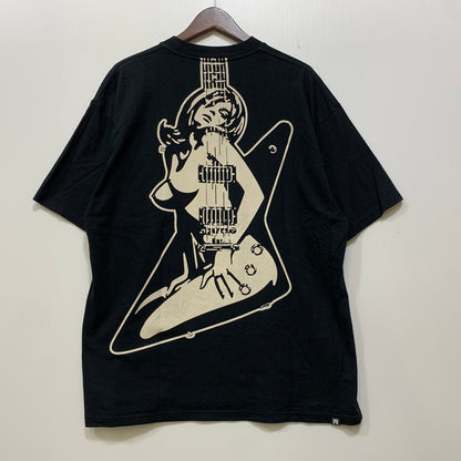 【中古品】【メンズ】 HYSTERIC GLAMOUR ヒステリックグラマー GUITAR GIRL OVERSIZE S/S TEE ギターガール オーバーサイズ 半袖 Tシャツ 140-260821-as-04-izu サイズ：L カラー：ブラック 万代Net店