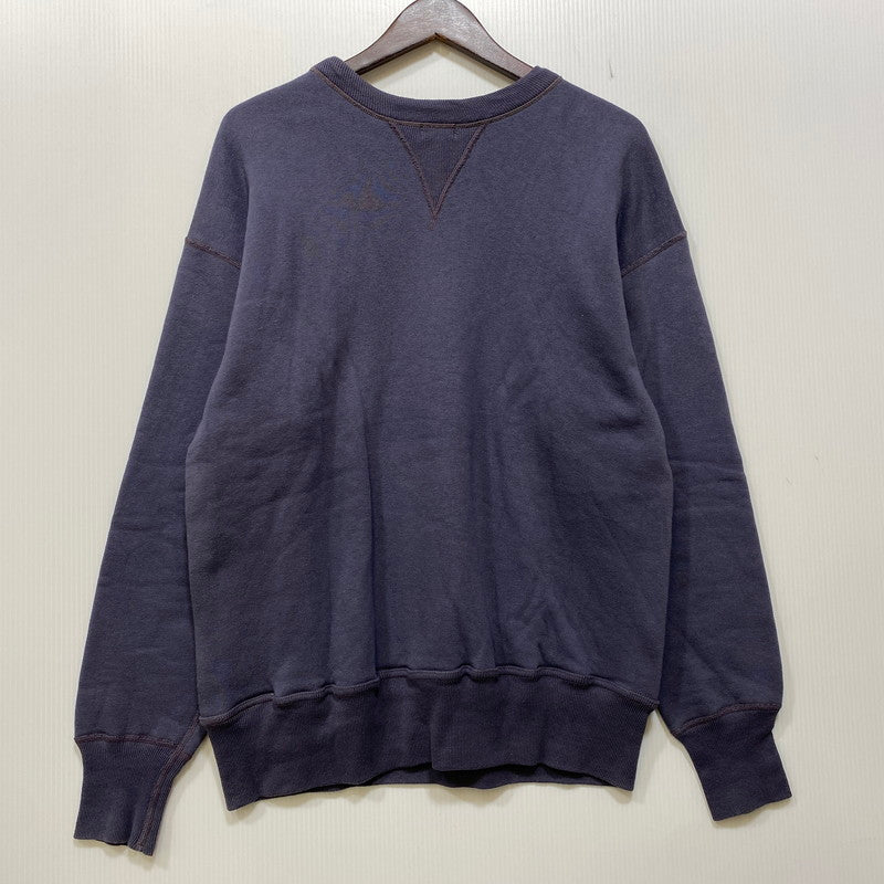 【中古品】【メンズ】 WAREHOUSE ウエアハウス LOT.401 無地 4本針 セットインフラット シーマ クルーネック 両V スウェット トップス 145-260811-kh-03-izu サイズ：40 カラー：ネイビー 万代Net店