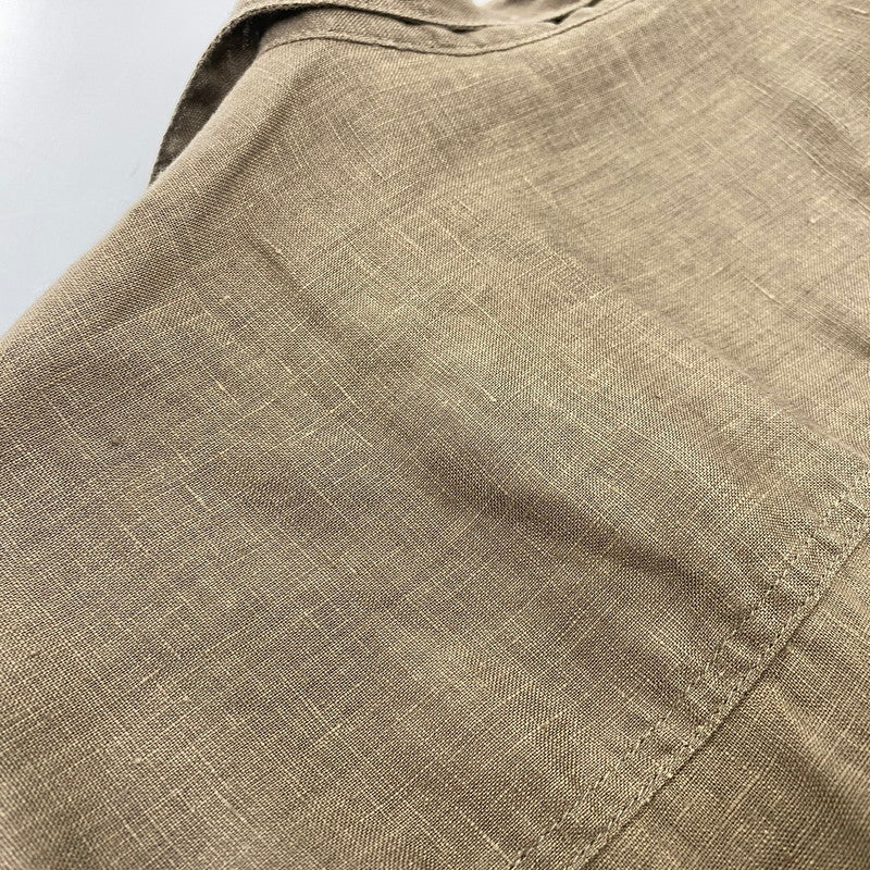 【中古品】【メンズ】 OR SLOW オアスロウ LOOSE FIT SS LINEN SHIRT ルーズフィット ショートスリーブ リネン シャツ トップス 145-260811-kh-04-izu サイズ：3 カラー：ブラウン 万代Net店
