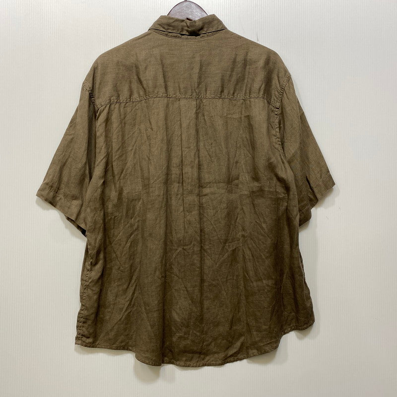 【中古品】【メンズ】 OR SLOW オアスロウ LOOSE FIT SS LINEN SHIRT ルーズフィット ショートスリーブ リネン シャツ トップス 145-260811-kh-04-izu サイズ：3 カラー：ブラウン 万代Net店
