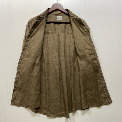 【中古品】【メンズ】 OR SLOW オアスロウ LOOSE FIT SS LINEN SHIRT ルーズフィット ショートスリーブ リネン シャツ トップス 145-260811-kh-04-izu サイズ：3 カラー：ブラウン 万代Net店