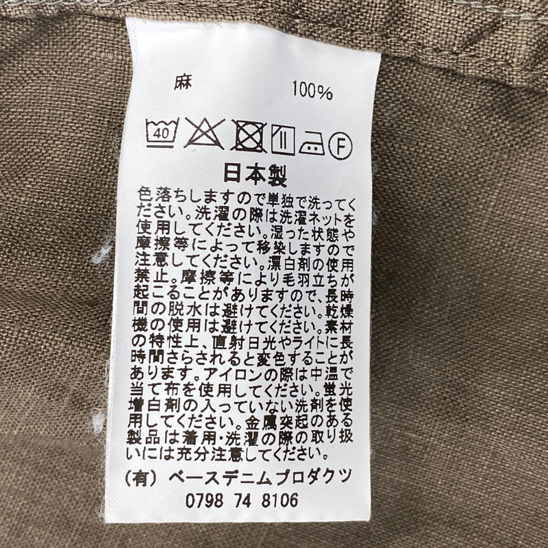 【中古品】【メンズ】 OR SLOW オアスロウ LOOSE FIT SS LINEN SHIRT ルーズフィット ショートスリーブ リネン シャツ トップス 145-260811-kh-04-izu サイズ：3 カラー：ブラウン 万代Net店