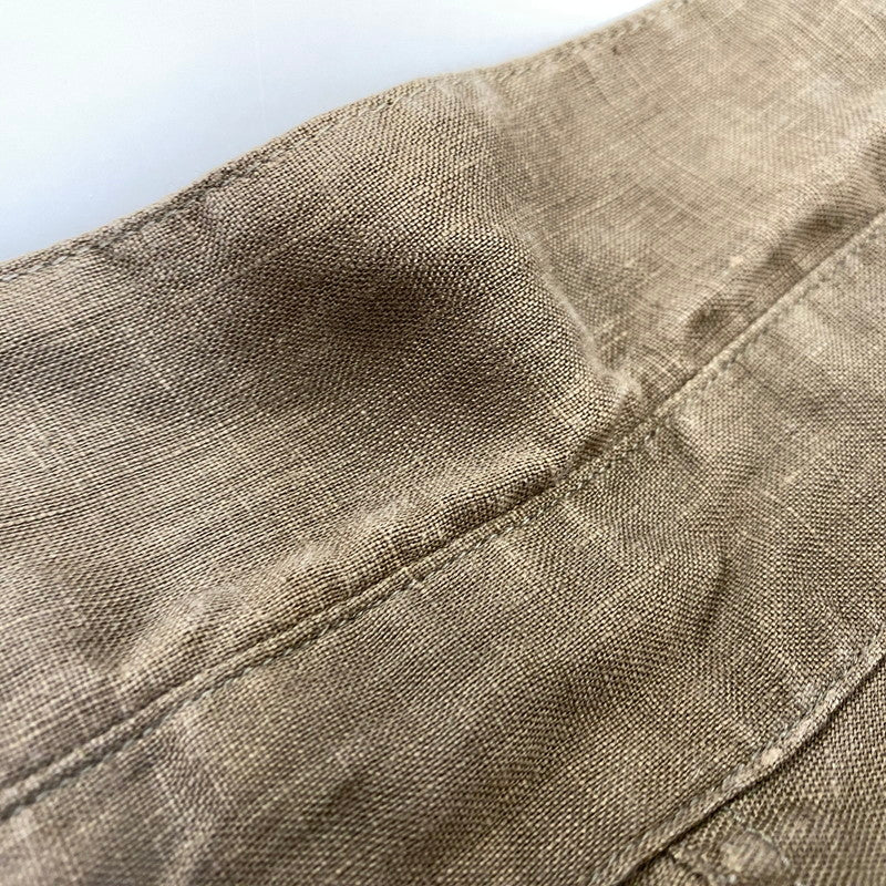 【中古品】【メンズ】 OR SLOW オアスロウ LOOSE FIT SS LINEN SHIRT ルーズフィット ショートスリーブ リネン シャツ トップス 145-260811-kh-04-izu サイズ：3 カラー：ブラウン 万代Net店