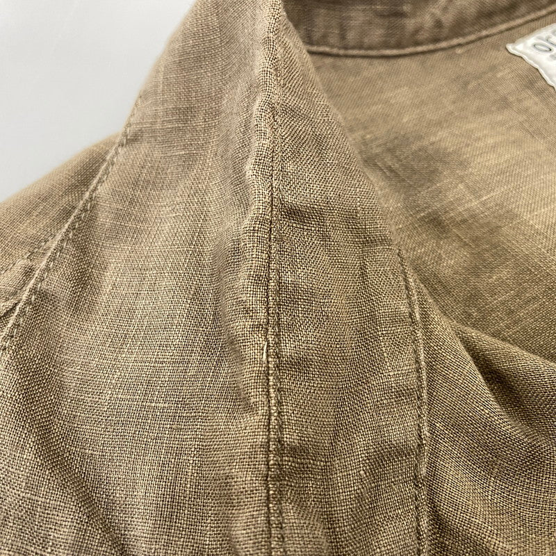 【中古品】【メンズ】 OR SLOW オアスロウ LOOSE FIT SS LINEN SHIRT ルーズフィット ショートスリーブ リネン シャツ トップス 145-260811-kh-04-izu サイズ：3 カラー：ブラウン 万代Net店