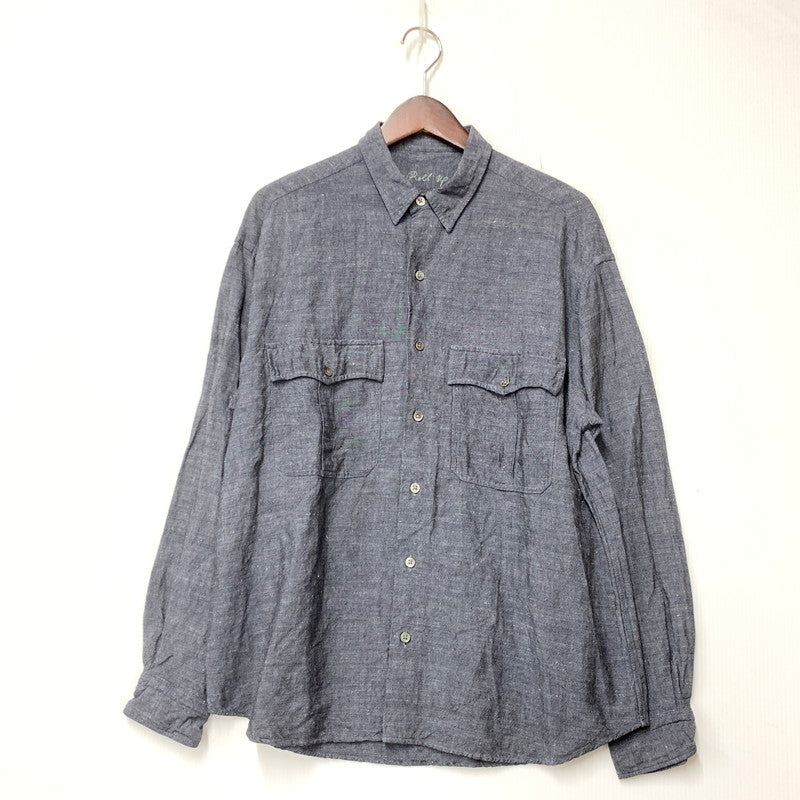 【中古品】【メンズ】 PORTER CLASSIC ポータークラシック ROLL UP BAMBOO LINEN SHIRT ロールアップ バンブー リネン シャツ トップス 長袖 140-260810-ya-05-izu サイズ：M カラー：グレー系 万代Net店