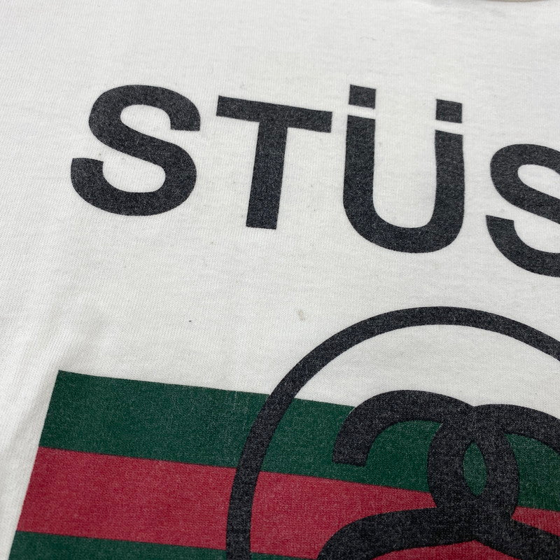 【中古品】【メンズ】 STUSSY ステューシー 金タグ SS LINK STRIPE SS TEE エスエス リンク ストライプ ショートスリーブ Tシャツ トップス 半袖 142-260819-cs-12-izu サイズ：M カラー：ホワイト 万代Net店