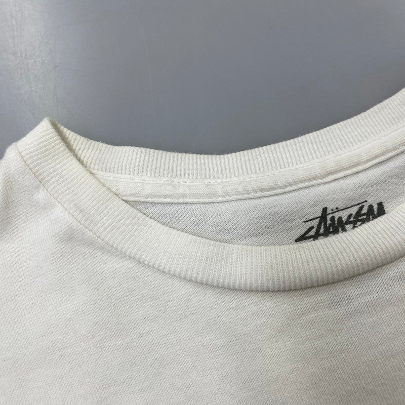 【中古品】【メンズ】 STUSSY ステューシー 金タグ SS LINK STRIPE SS TEE エスエス リンク ストライプ ショートスリーブ Tシャツ トップス 半袖 142-260819-cs-12-izu サイズ：M カラー：ホワイト 万代Net店