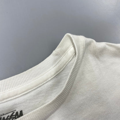 【中古品】【メンズ】 STUSSY ステューシー 金タグ SS LINK STRIPE SS TEE エスエス リンク ストライプ ショートスリーブ Tシャツ トップス 半袖 142-260819-cs-12-izu サイズ：M カラー：ホワイト 万代Net店