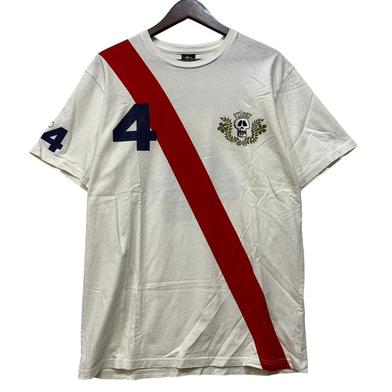 【中古品】【メンズ】 STUSSY ステューシー 2014 YEAR OF THE HORSE STRIPE S/S TEE 半袖 Tシャツ 142-260820-as-29-izu サイズ：L カラー：ホワイト 万代Net店