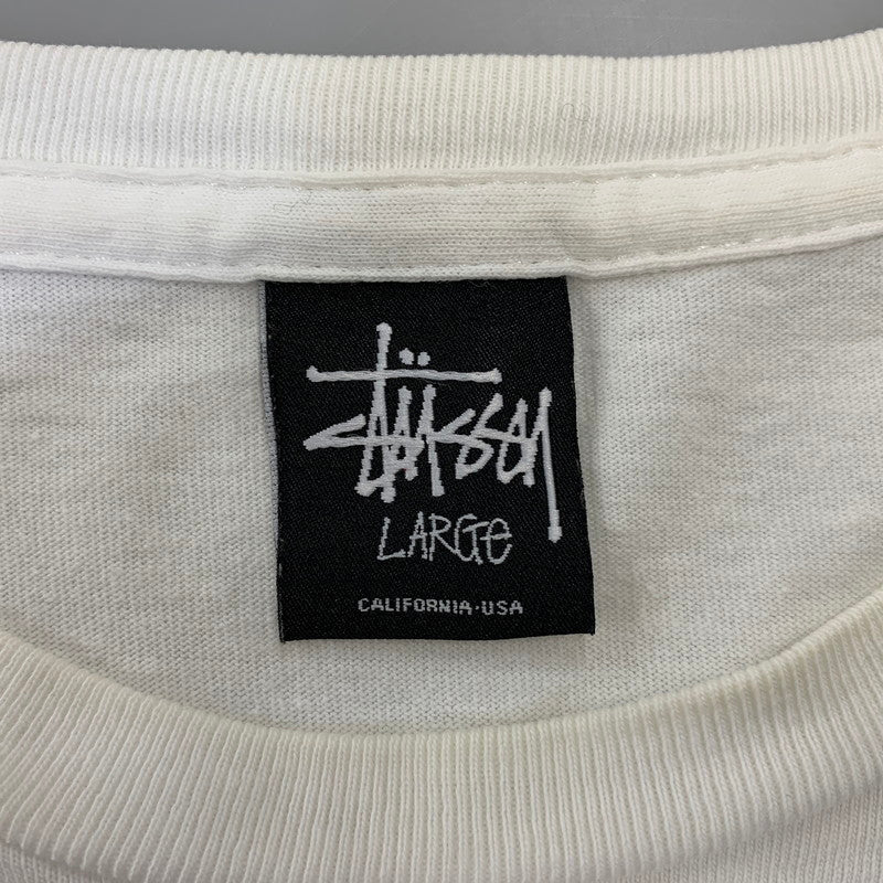 【中古品】【メンズ】 STUSSY ステューシー 2014 YEAR OF THE HORSE STRIPE S/S TEE 半袖 Tシャツ 142-260820-as-29-izu サイズ：L カラー：ホワイト 万代Net店