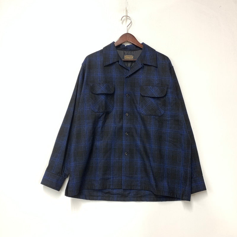 【中古品】【メンズ】 PENDLETON ペンドルトン EDIFICE エディフィス 別注 24-050-300-1010 BEACH SHIRT ビーチシャツ トップス 長袖 145-260810-ya-04-izu サイズ：L カラー：ブラック×ブルー 万代Net店