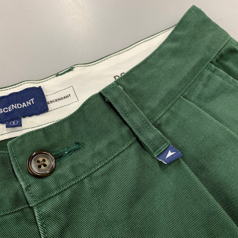 【中古品】【メンズ】 DESCENDANT ディセンダント 241WVDS-PTM09 DC-3 TWILL TROUSERS ツイル トラウザーズ パンツ ボトムス ズボン 153-260812-cs-05-izu サイズ：1 カラー：グリーン 万代Net店