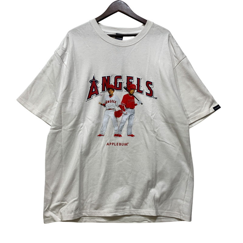 【中古品】【メンズ】 APPLEBUM アップルバム × MLB ANGELS LA ANGELS BOY TEE ロサンゼルス・エンゼルス Tシャツ 半袖 142-260820-as-26-izu サイズ：XXL カラー：ホワイト 万代Net店