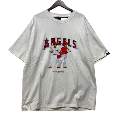 【中古品】【メンズ】 APPLEBUM アップルバム × MLB ANGELS LA ANGELS BOY TEE ロサンゼルス・エンゼルス Tシャツ 半袖 142-260820-as-26-izu サイズ：XXL カラー：ホワイト 万代Net店