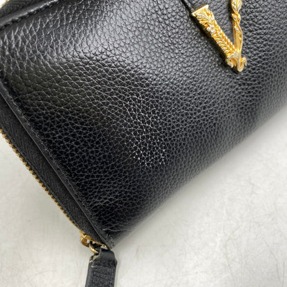 【中古品】【メンズ/レディース】 VERSACE ヴェルサーチェ 1006263 VIRTUS ROUND ZIP WALLET ヴィルトゥス ラウンド ジップ ウォレット 長財布 181-260810-cs-15-izu カラー：ブラック 万代Net店